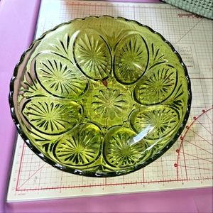 Anchor Hocking Olive Green Vintage Serving Bowl/ Dish